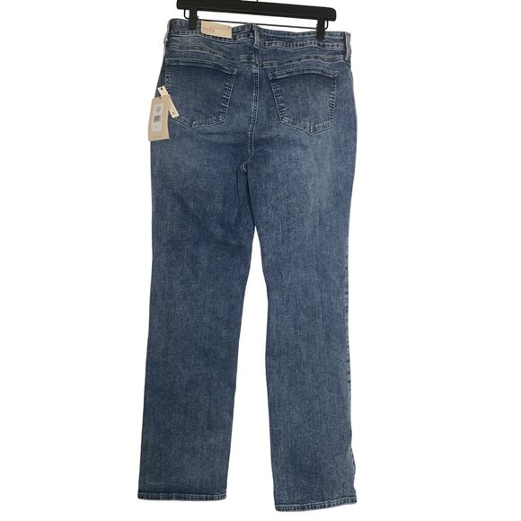 NWT NYDJ Jeans 12 Womens Stoney Blue Marilyn Straight High Rise Stretch Denim - Picture 2 of 12